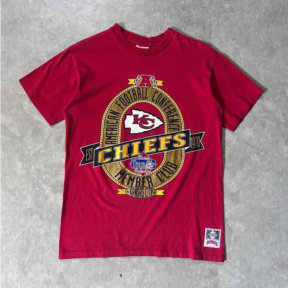 90's Vintage Kansas City Chiefs Nutmeg Red T-Shirt -M